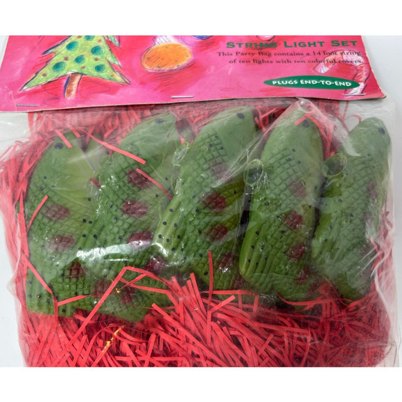 Vintage 1996 Primal Lite Mess-O-Trout Light Set 10 Trout Patio Lights Holiday - Picture 3 of 5